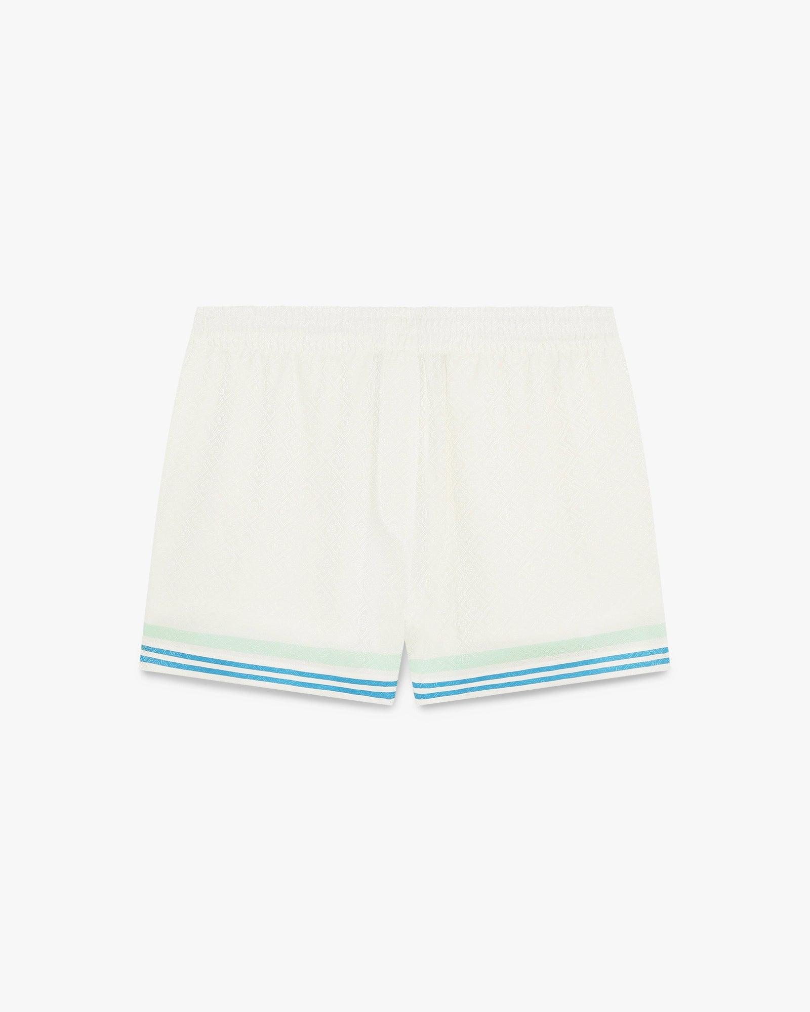 Floral CC Smile Monogram Jaquard Silk Shorts by CASABLANCA