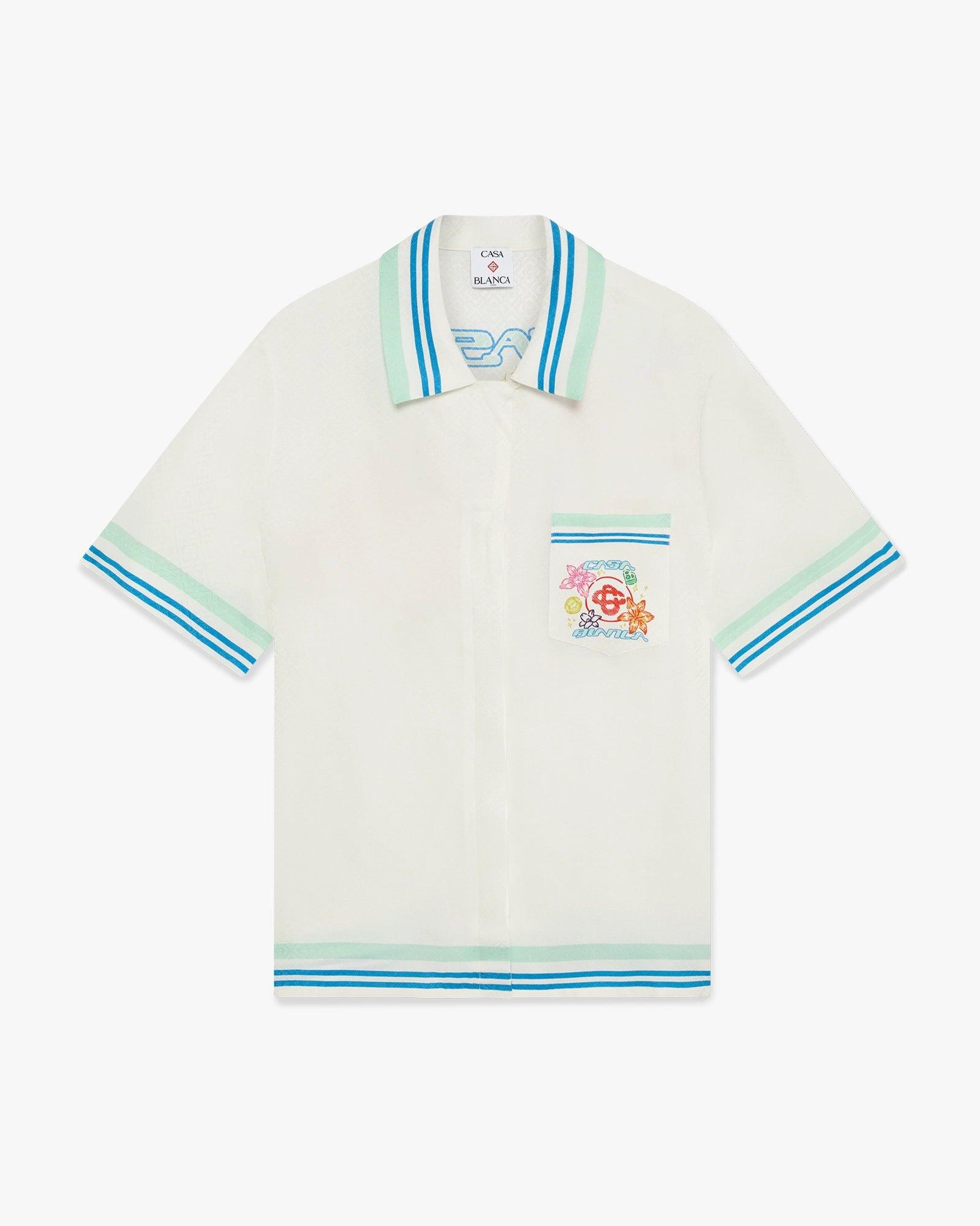 Floral Cuban Collar Short Sleeve Silk Shirt by CASABLANCA