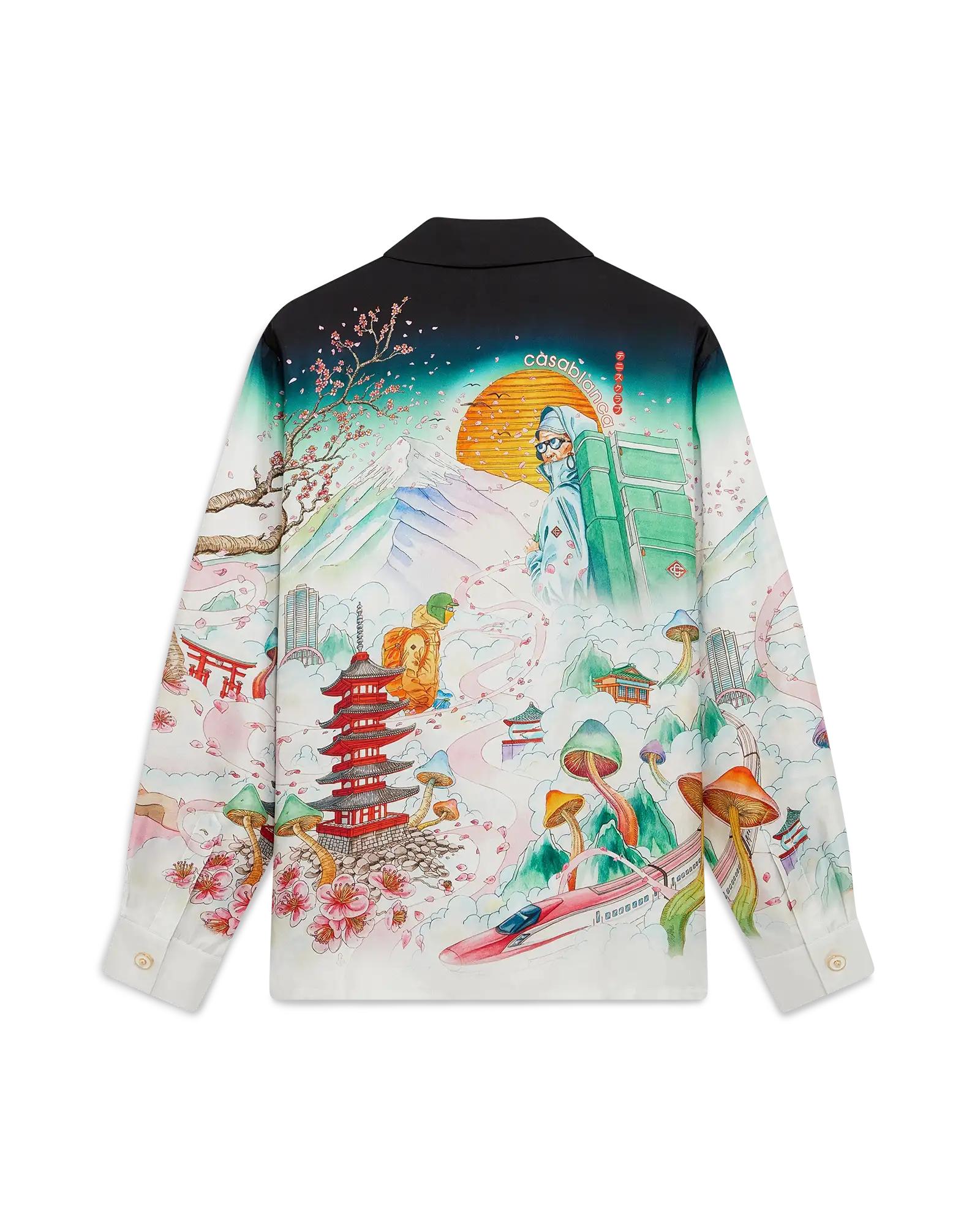 Flowers Long Sleeve Silk Twill Shirt by CASABLANCA