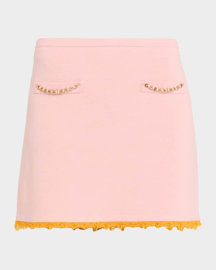 Frayed Double-Faced Wool Mini Skirt by CASABLANCA