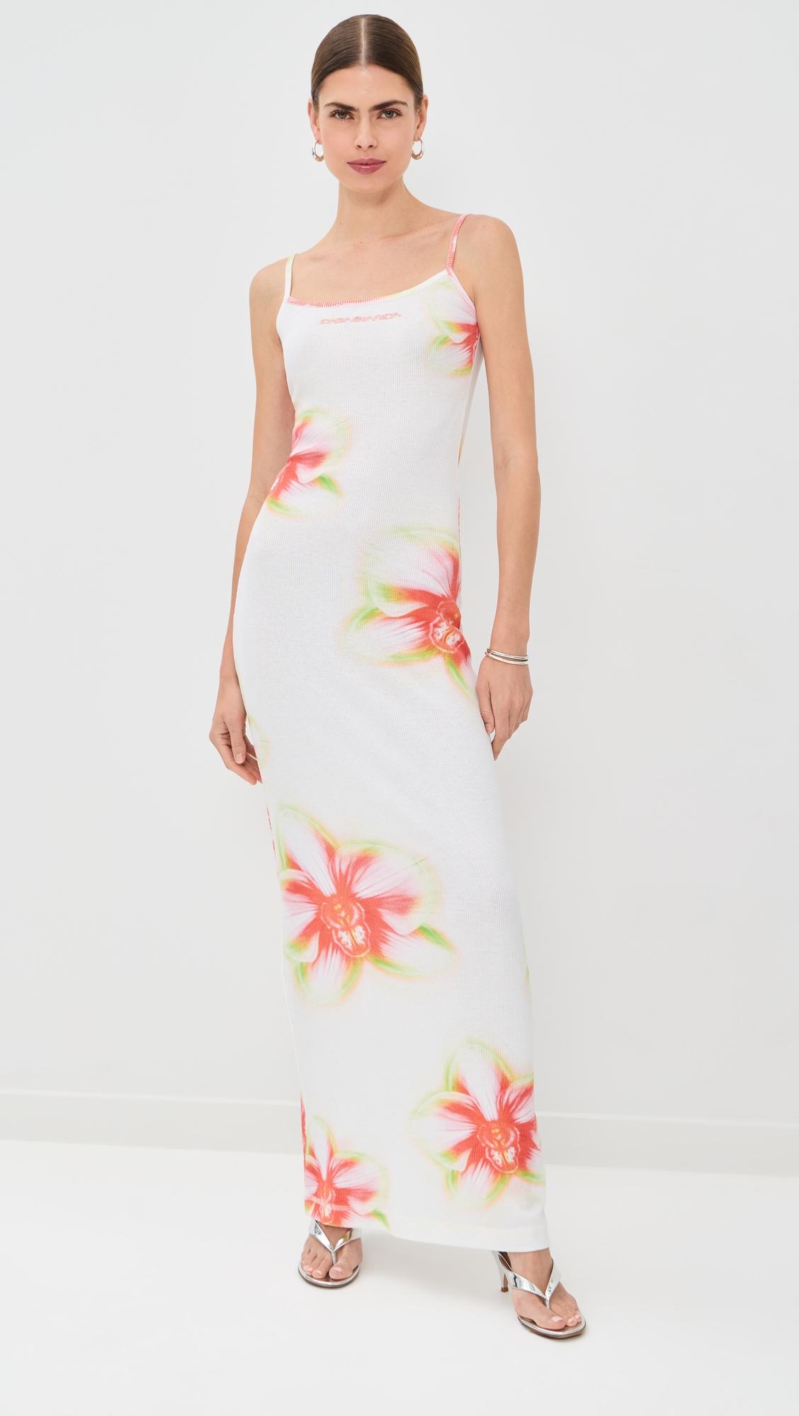 Glitch Orchid Soft Ribbed Maxi Dress by CASABLANCA