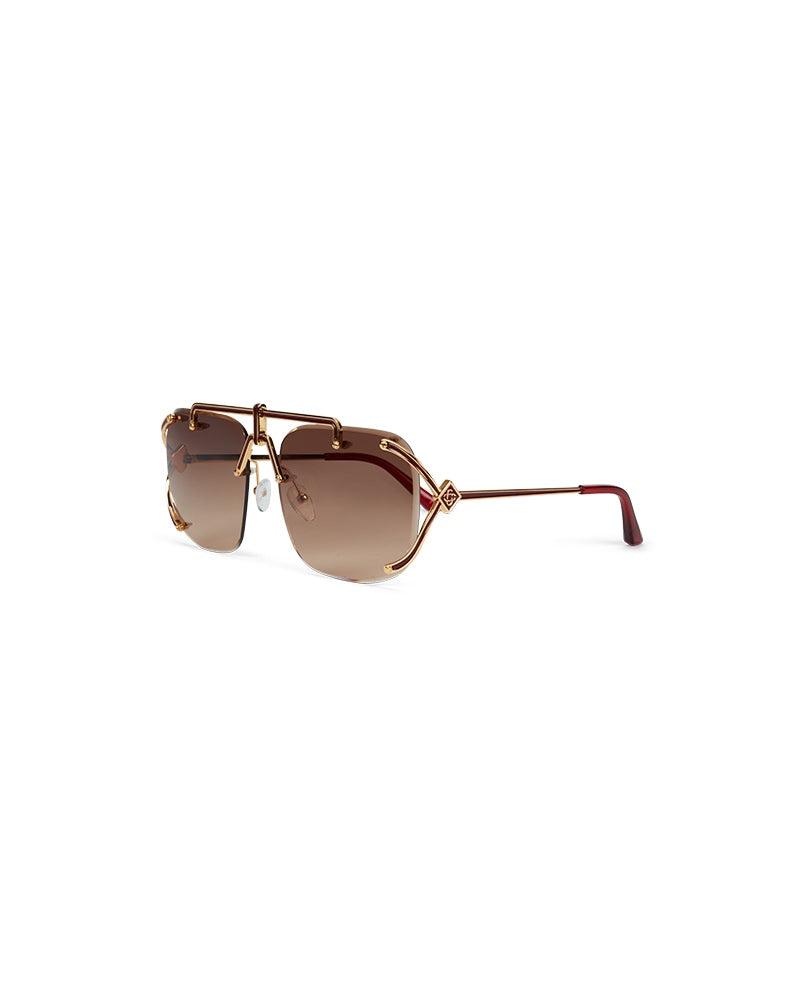 Gold &amp; Brown The Pilot Sunglasses by CASABLANCA