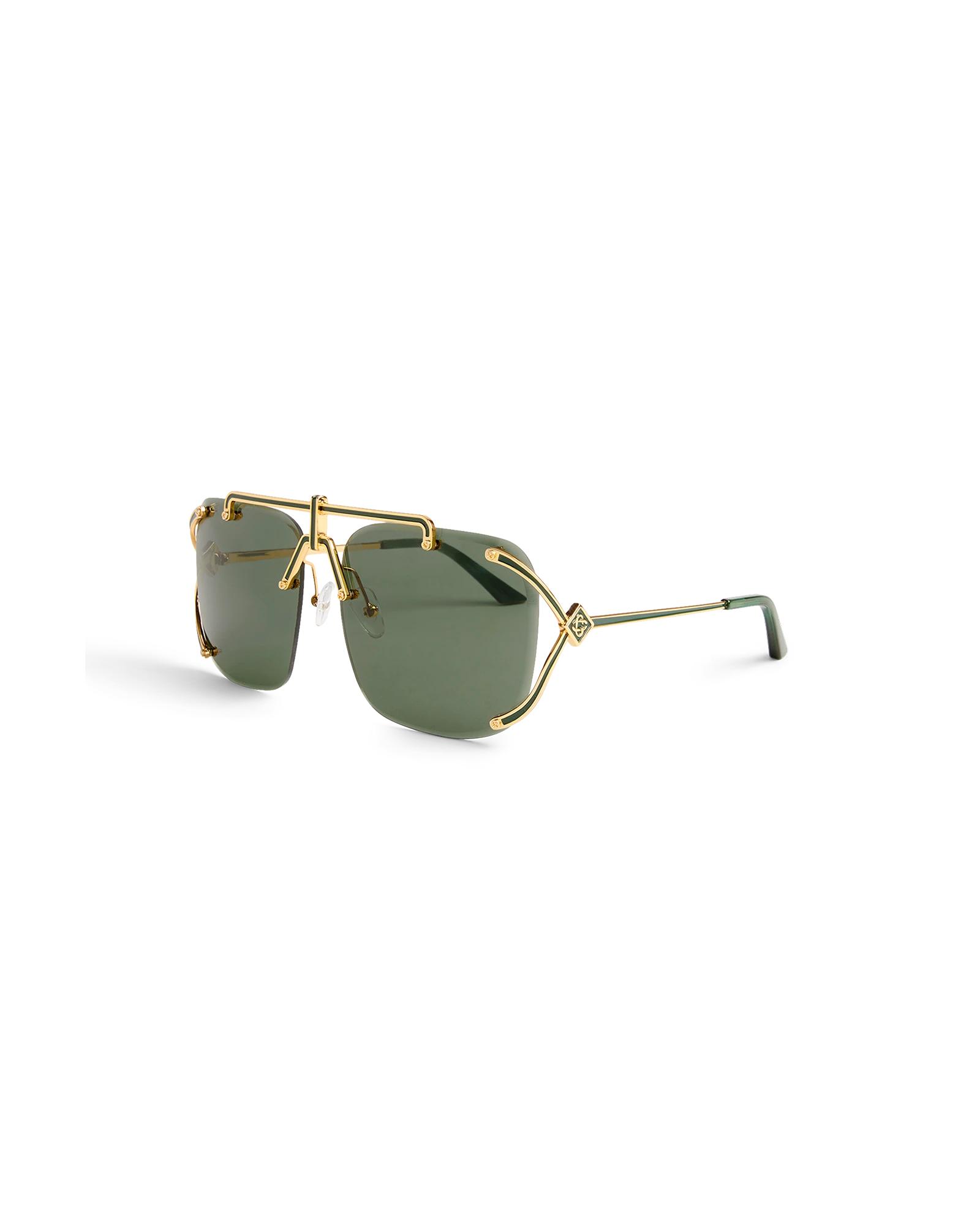 Gold &amp; Green The Pilot Sunglasses by CASABLANCA