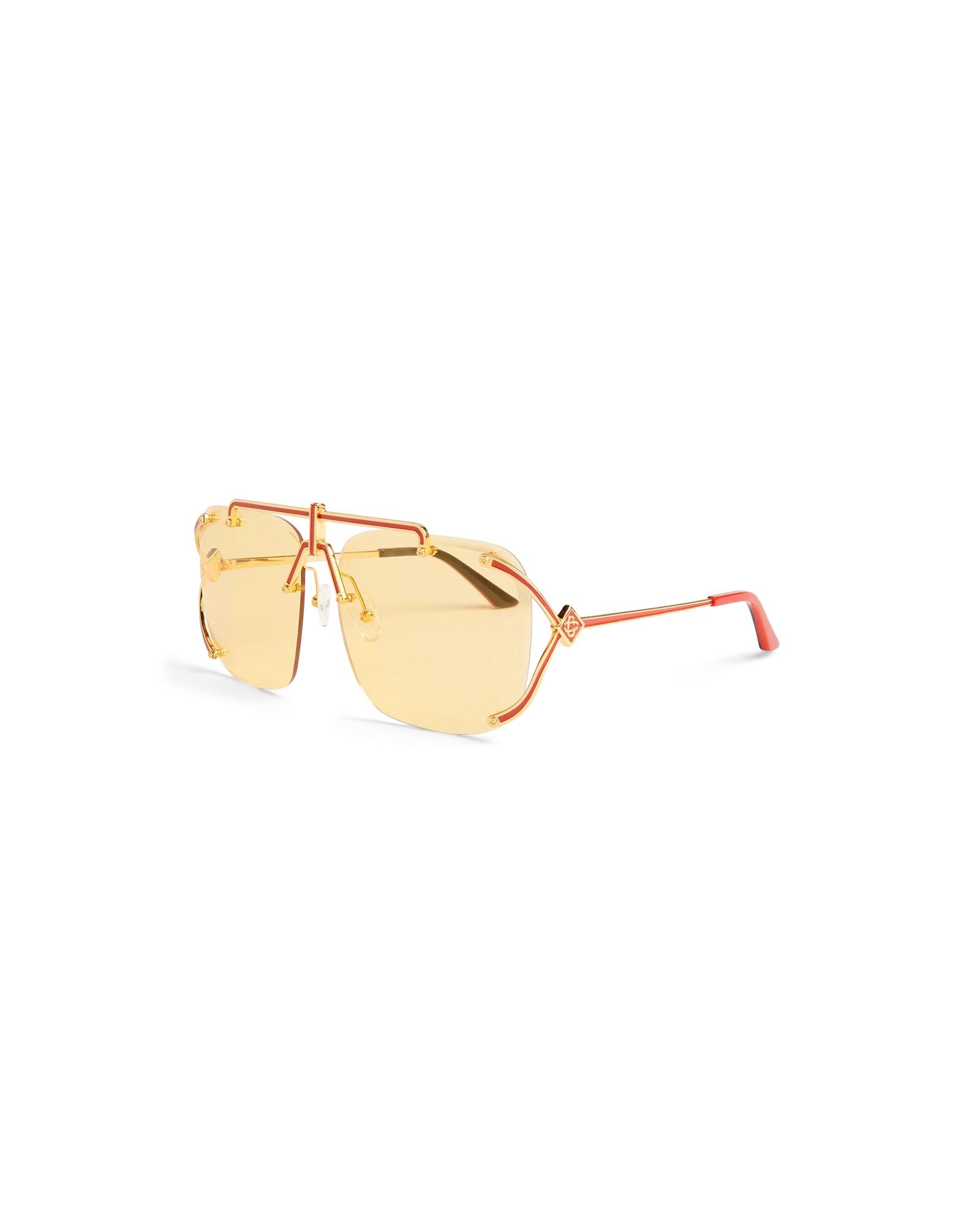 Gold &amp; Red The Pilot Sunglasses by CASABLANCA