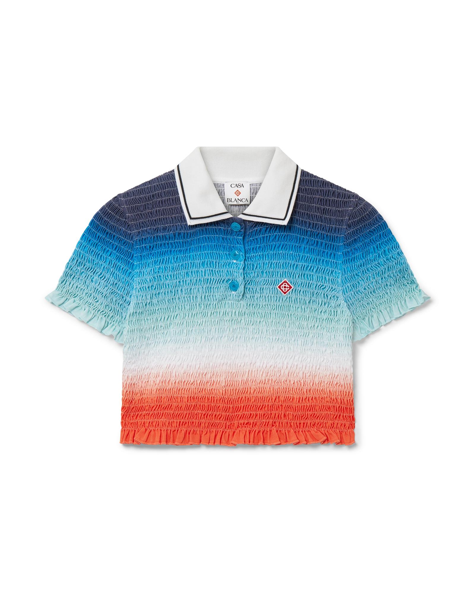 Gradient Cropped Polo Shirt by CASABLANCA