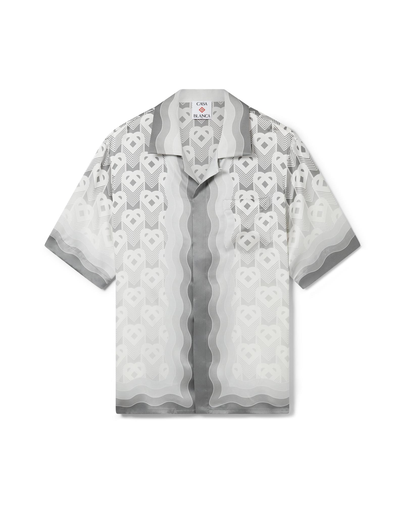 Gradient Heart Monogram Short Sleeve Silk Shirt by CASABLANCA