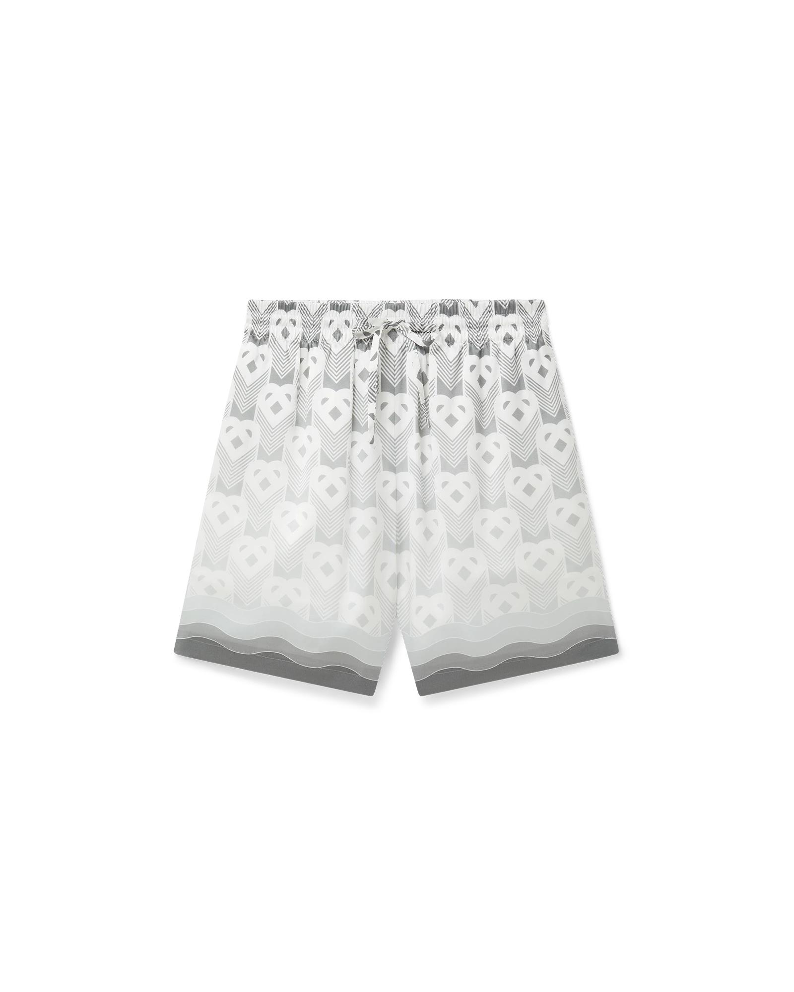 Gradient Heart Monogram Silk Shorts by CASABLANCA