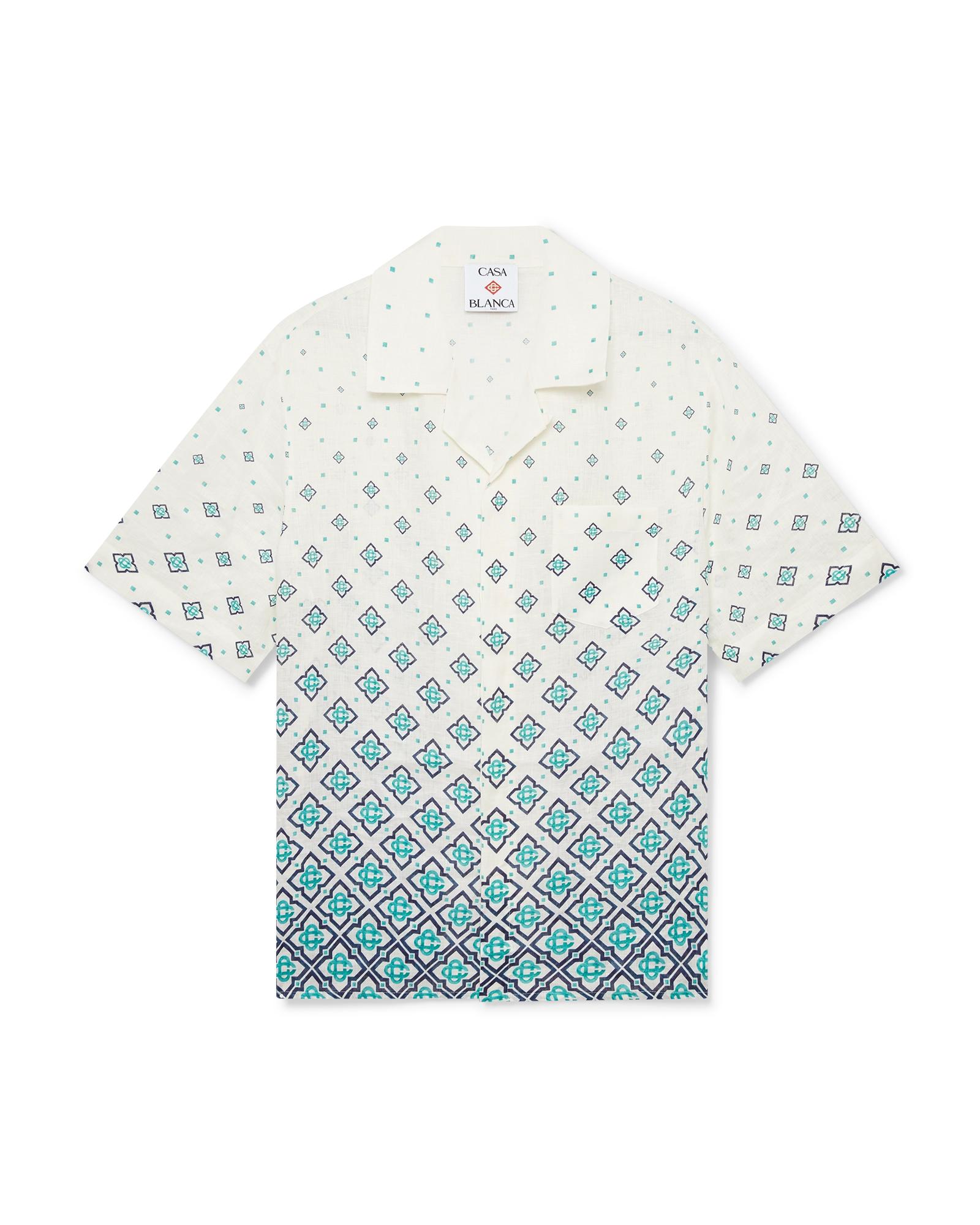 Gradient Monogram Short Sleeve Linen Shirt by CASABLANCA