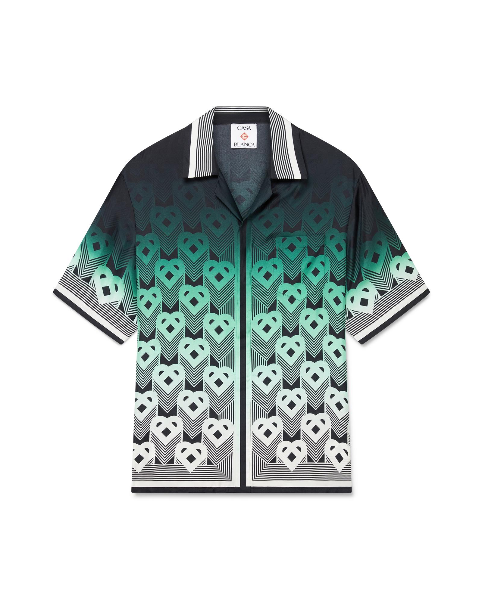 Gradient Monogram Short Sleeve Silk Shirt by CASABLANCA