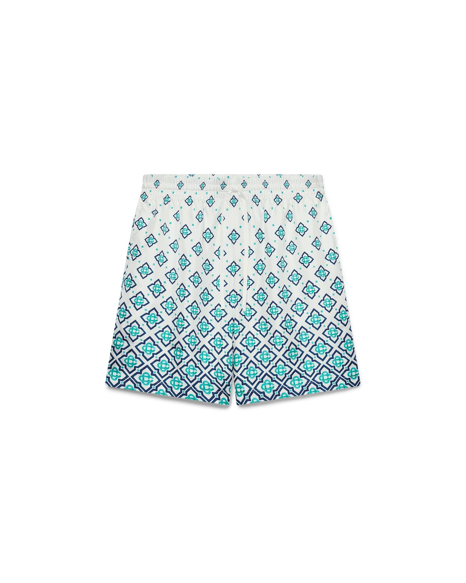 Gradient Monogram Silk Shorts by CASABLANCA