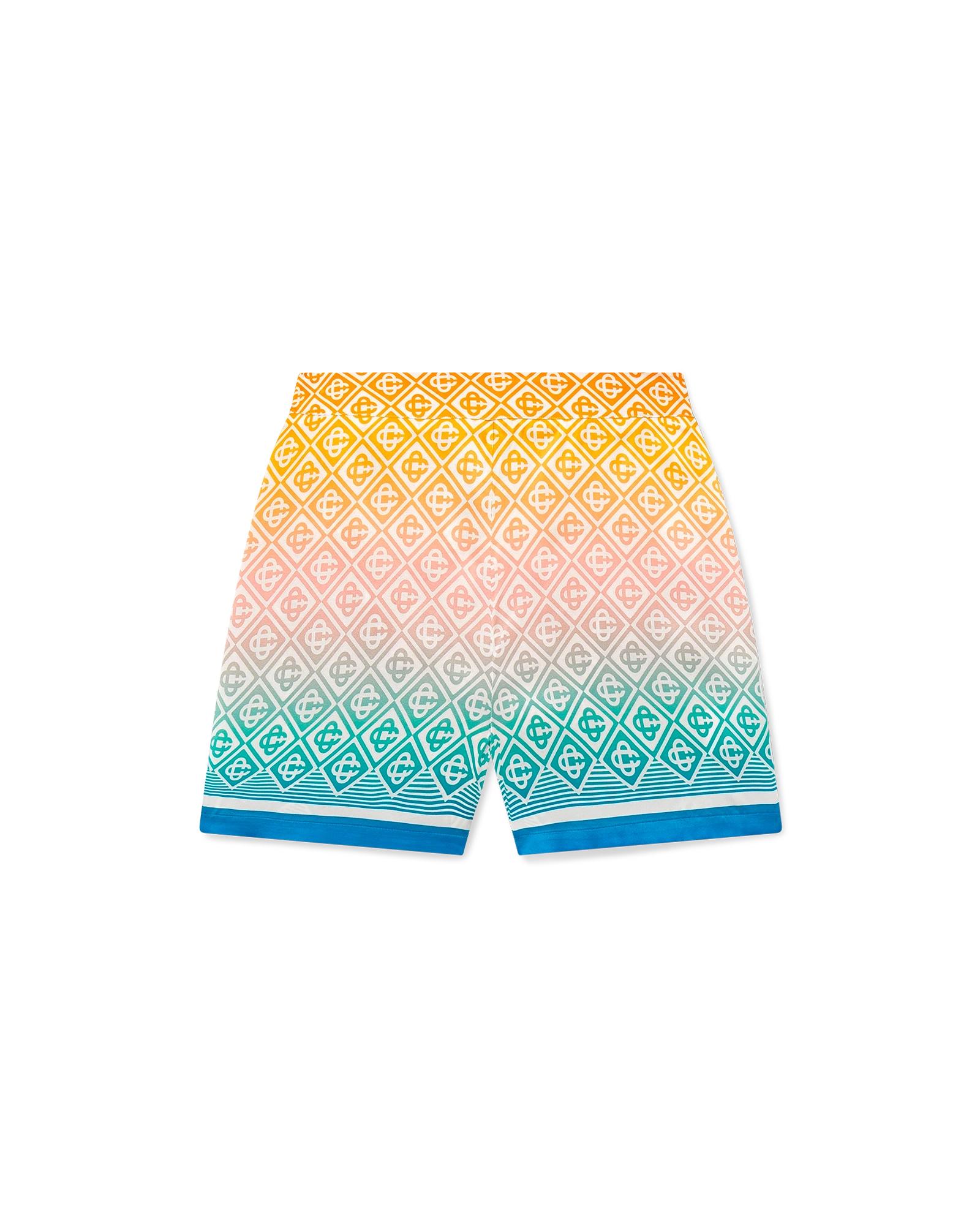 Gradient Monogram Silk Tailored Shorts by CASABLANCA