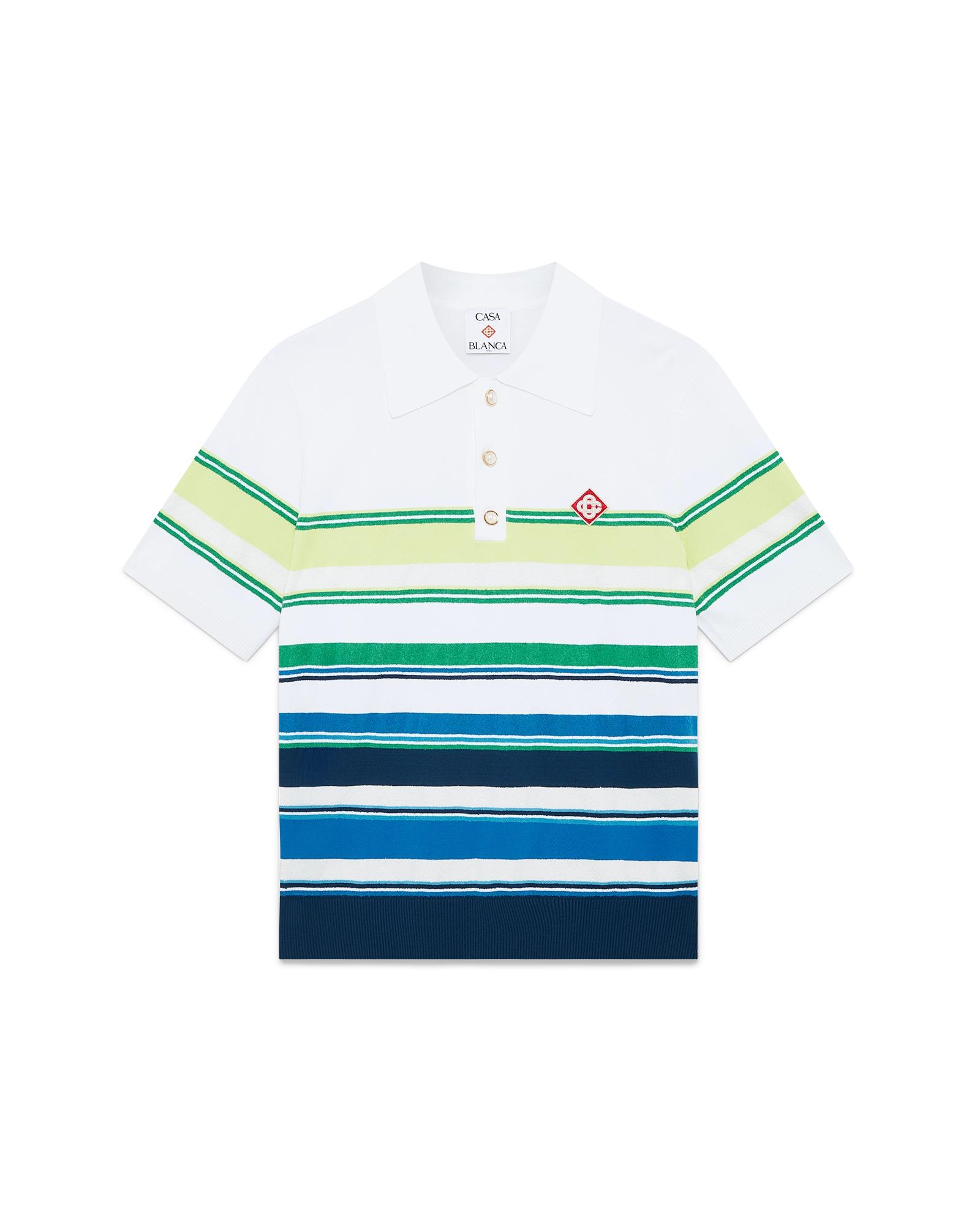 Gradient Stripe Short Sleeve Polo Shirt by CASABLANCA