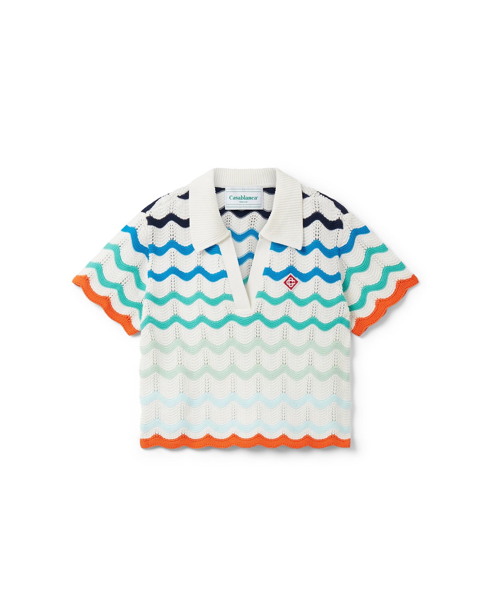 Gradient Wave Crochet Top by CASABLANCA