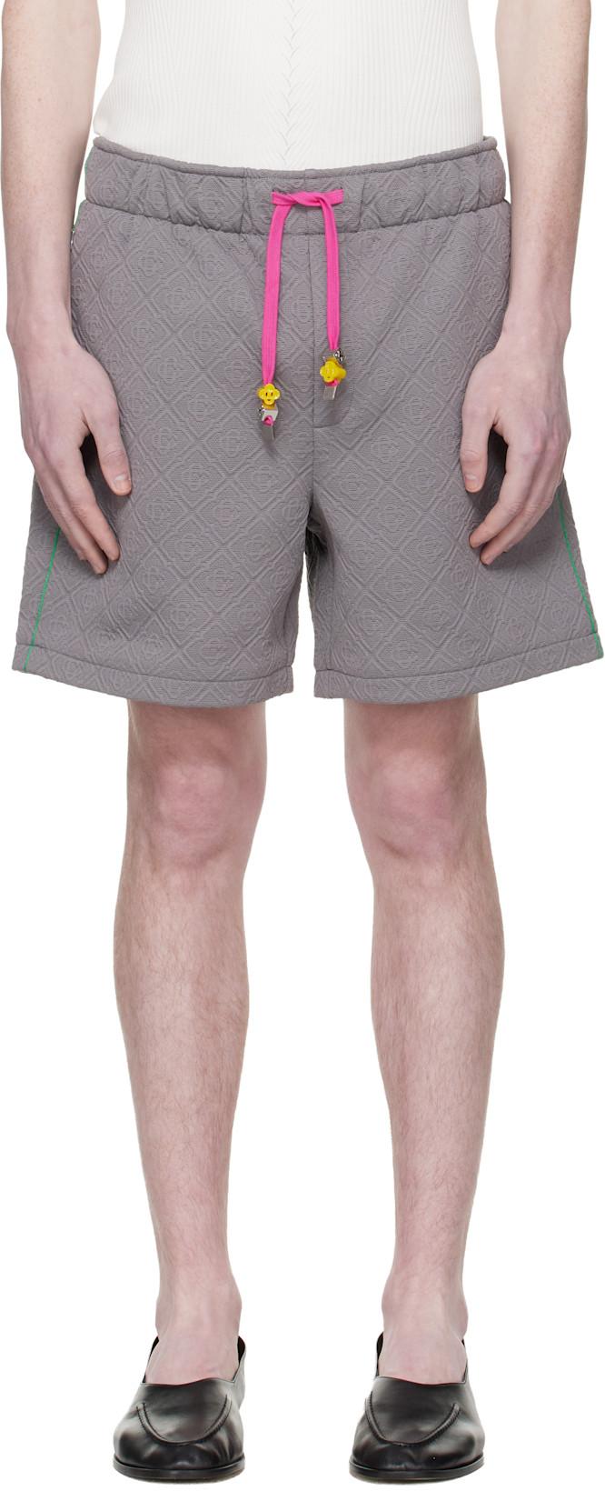 Gray Jacquard Shorts by CASABLANCA