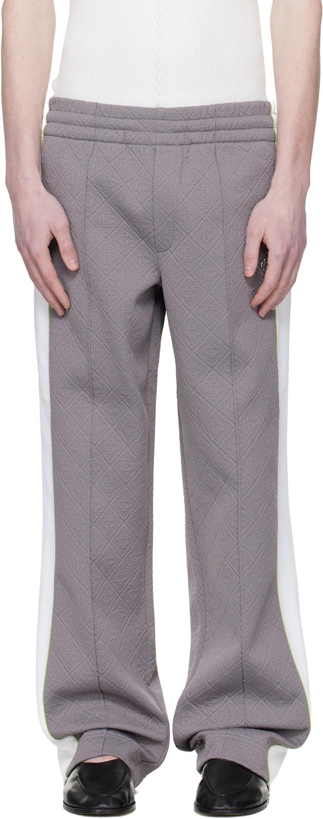 Gray Tennis Jacquard Track Pants by CASABLANCA