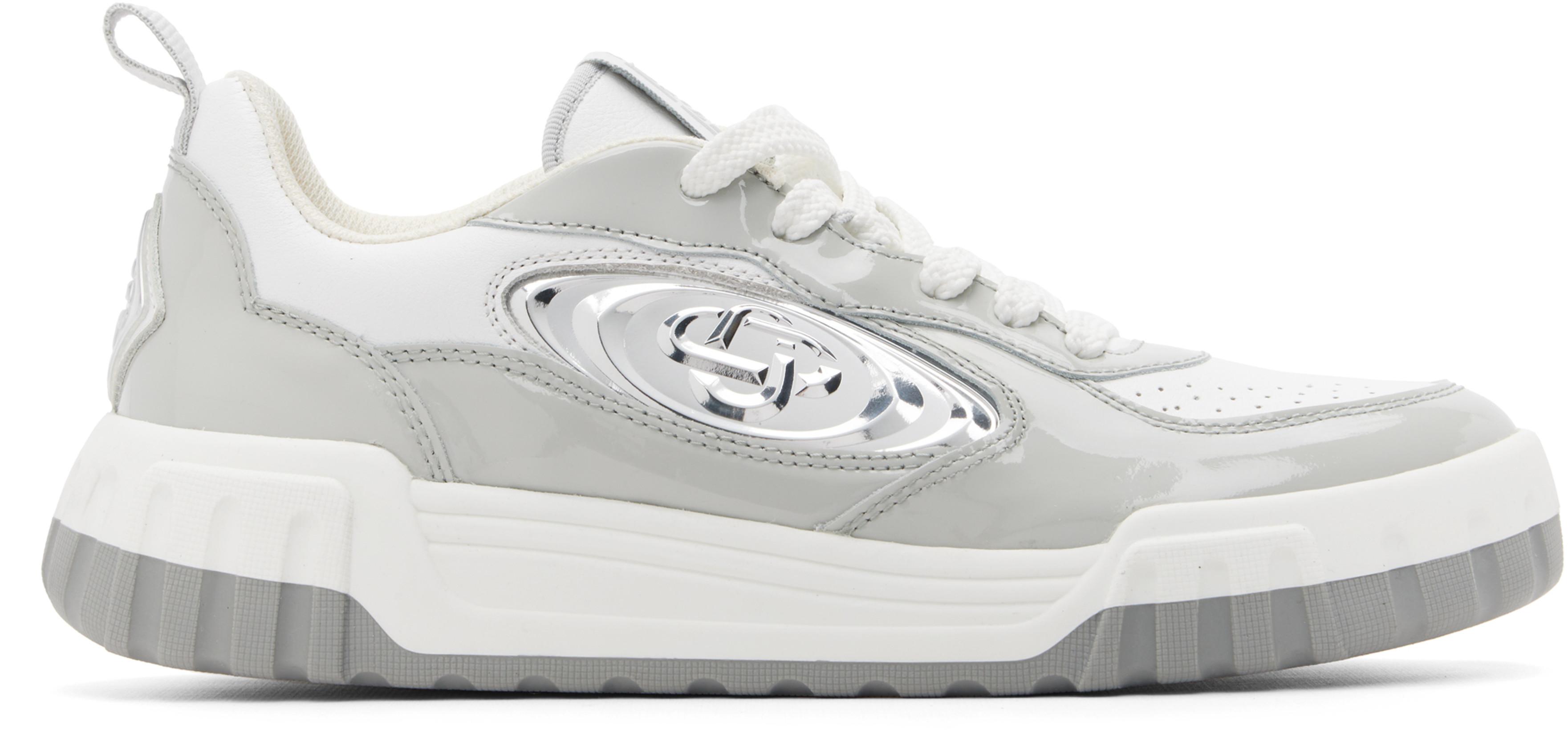 Gray & White Court Silver Sneakers by CASABLANCA