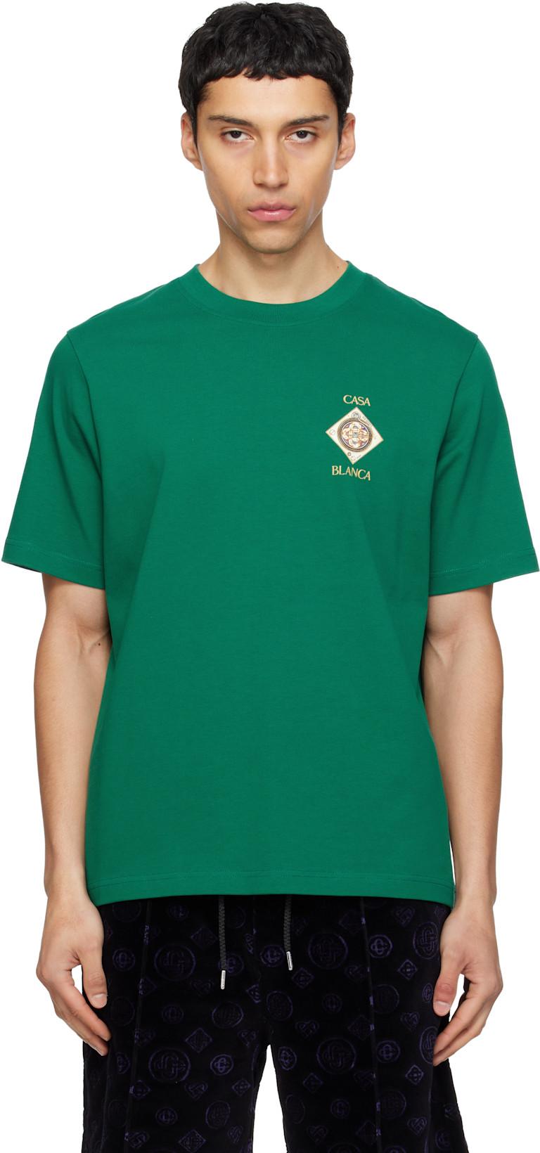 Green Plafond Orne De Musique Short Sleeve T-shirt by CASABLANCA