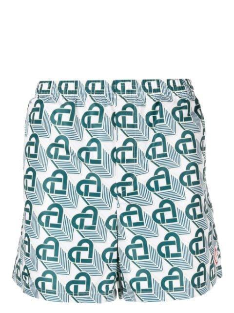 Heart Monogram-print swim shorts by CASABLANCA