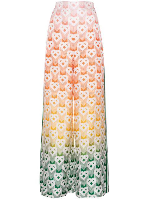 Heart Monogram silk trousers by CASABLANCA