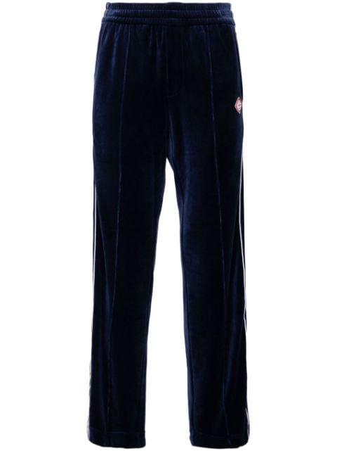 Heart Monogram velvet track pants by CASABLANCA