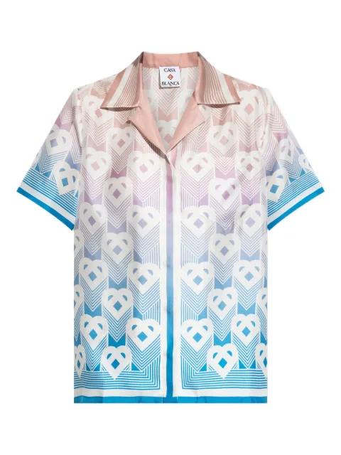 Heart-monogram silk shirt by CASABLANCA