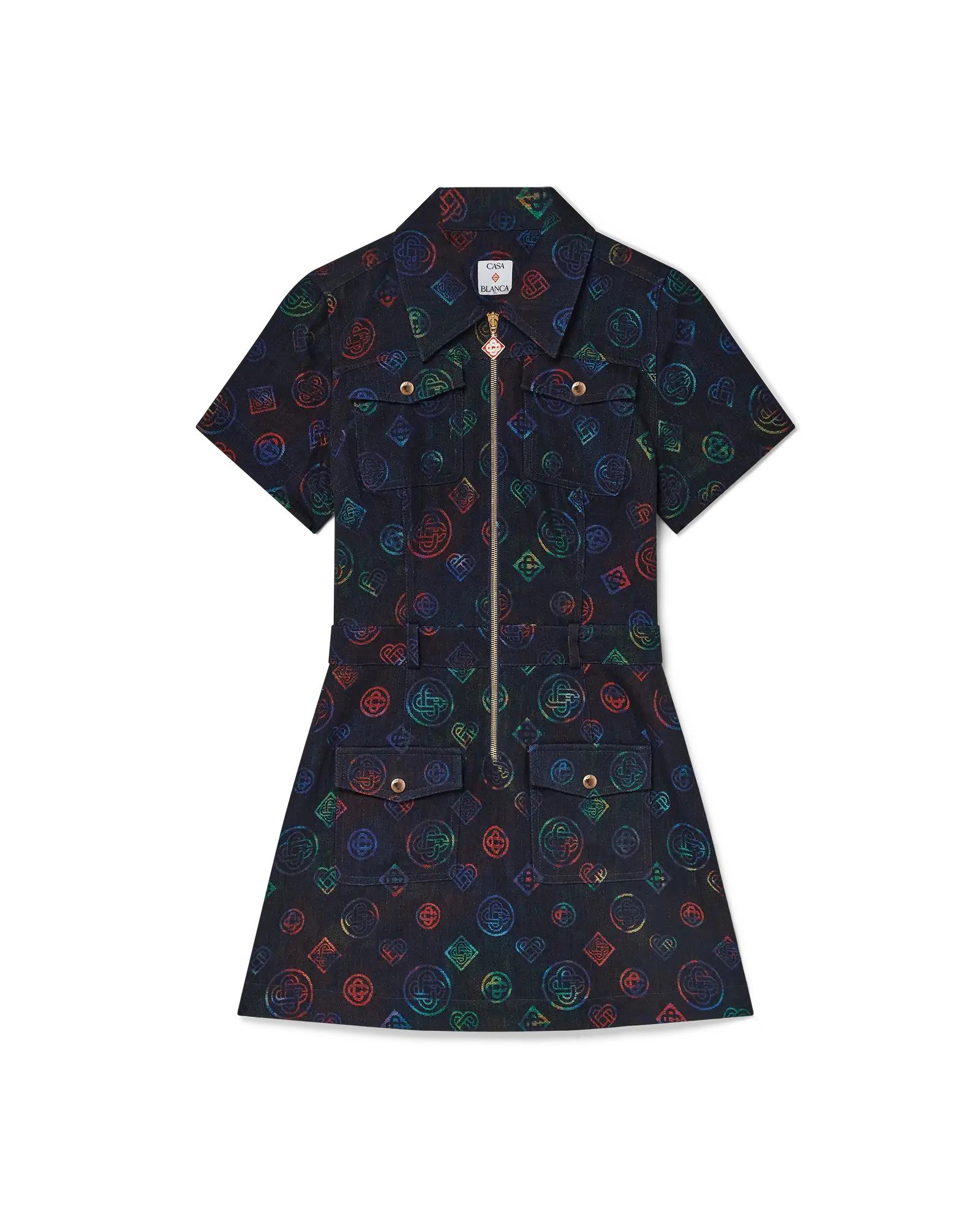 Heatmap Monogram Denim Dress by CASABLANCA