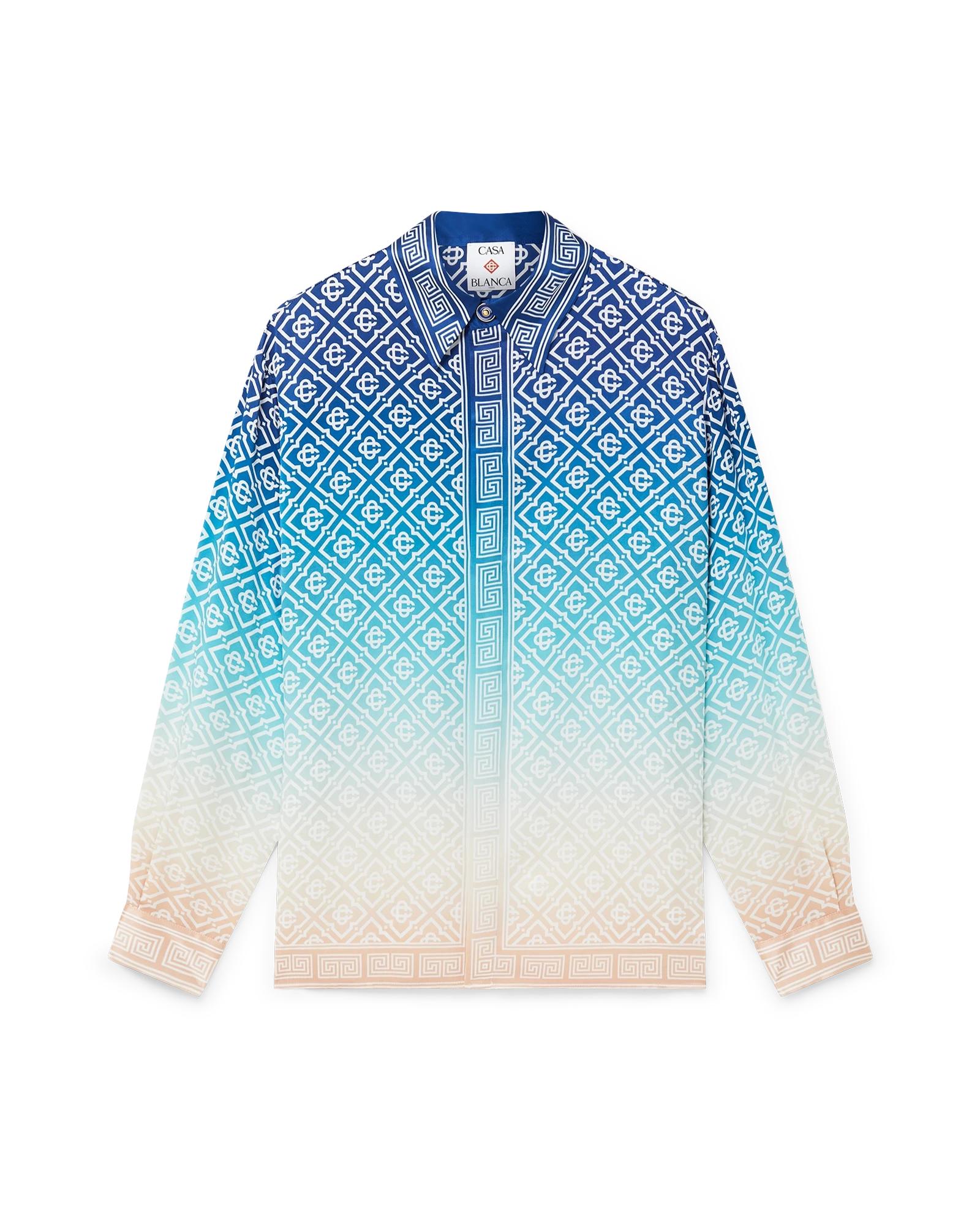 Jacquard Gradient Long Sleeve Silk Shirt by CASABLANCA