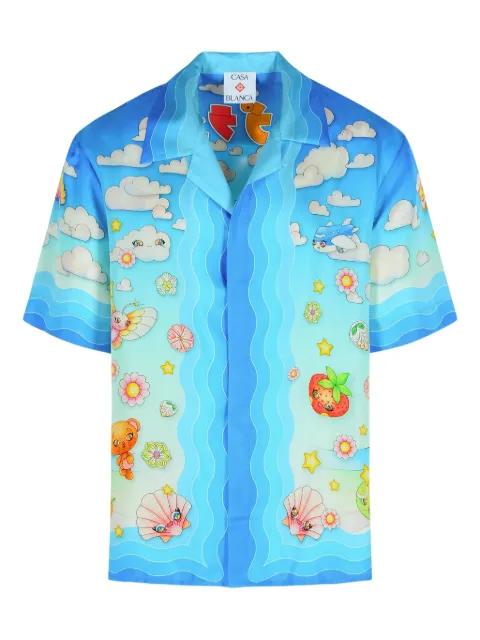 Kawaii-motif silk shirt by CASABLANCA