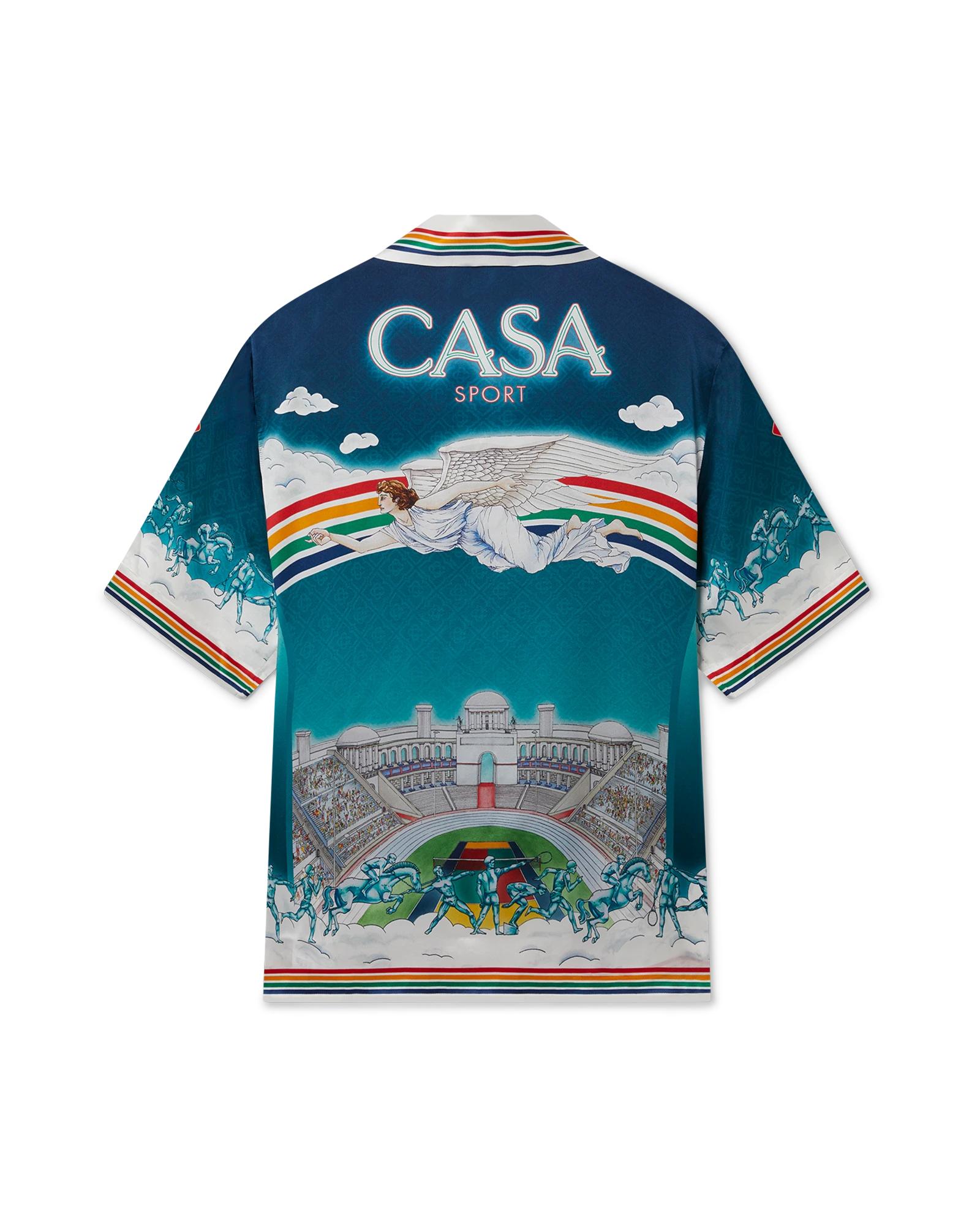 La Déesse Du Stade Short Sleeve Silk Shirt by CASABLANCA