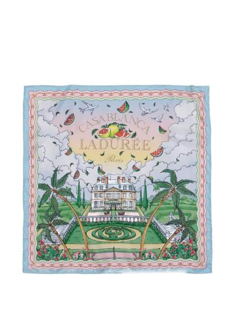 Laduree-motif silk scarf by CASABLANCA