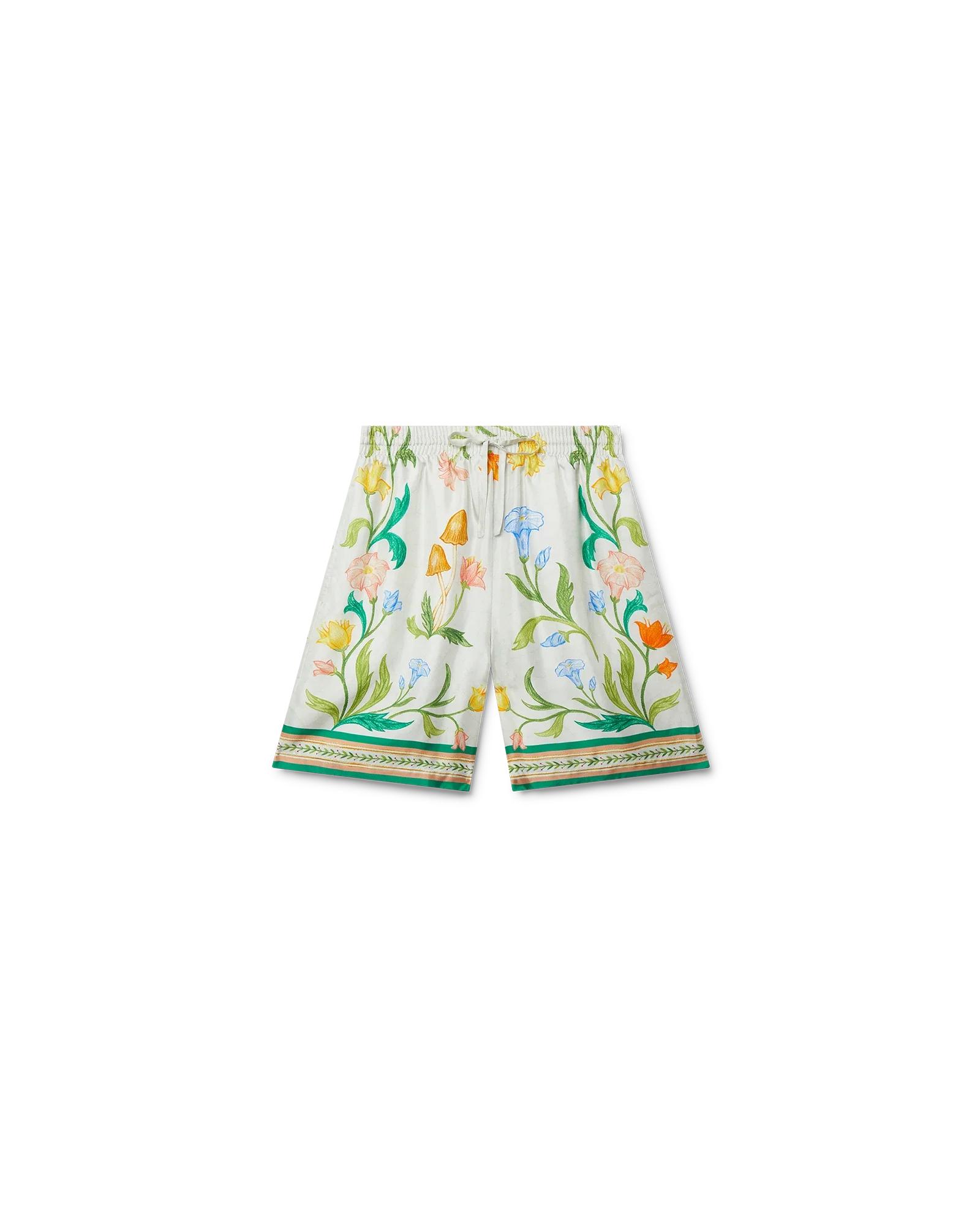 L'Arche Fleurie Silk Shorts by CASABLANCA