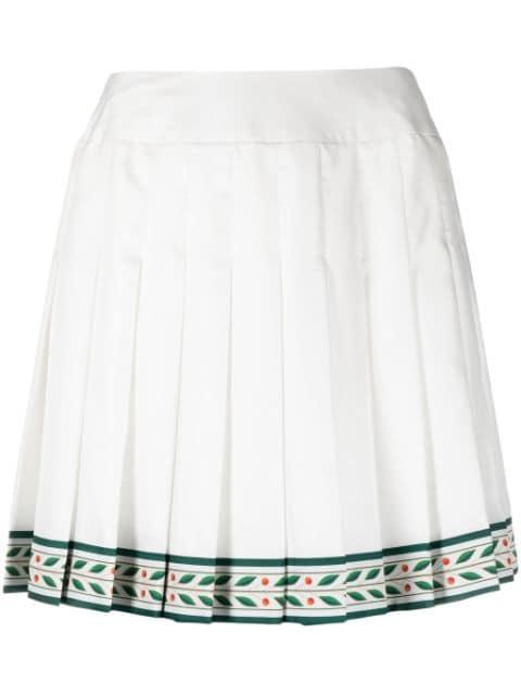 Laurel pleated silk miniskirt by CASABLANCA