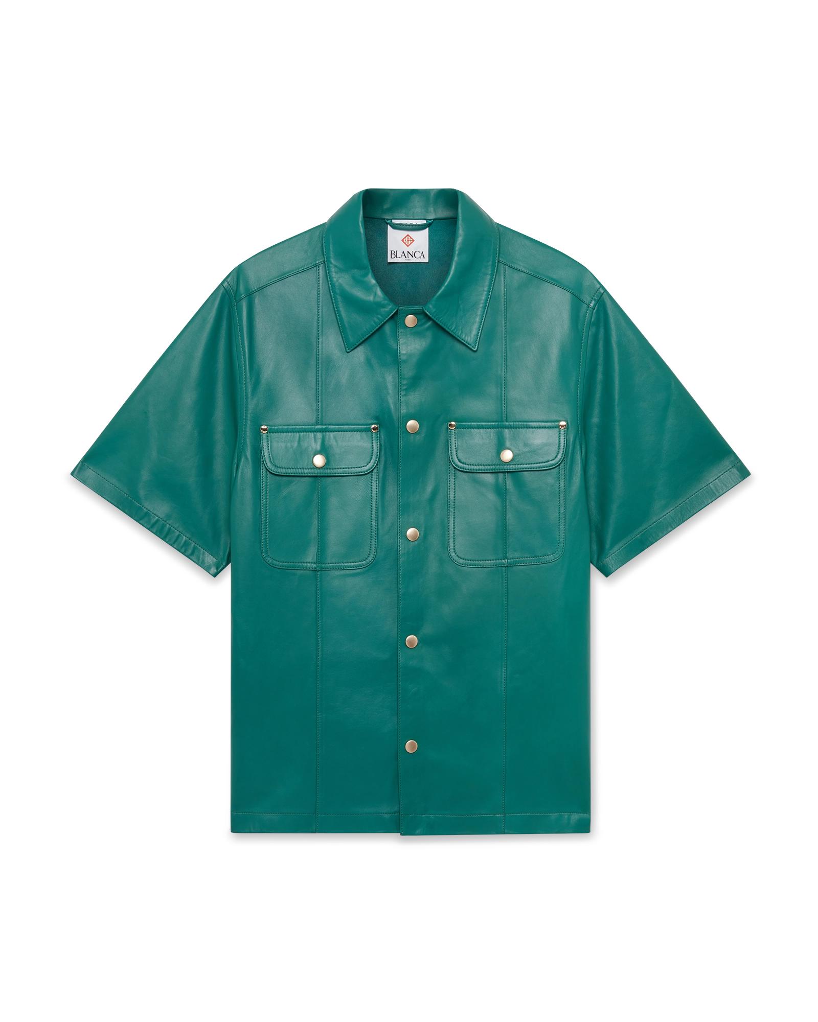 Leather Short Sleeve Shirt by CASABLANCA