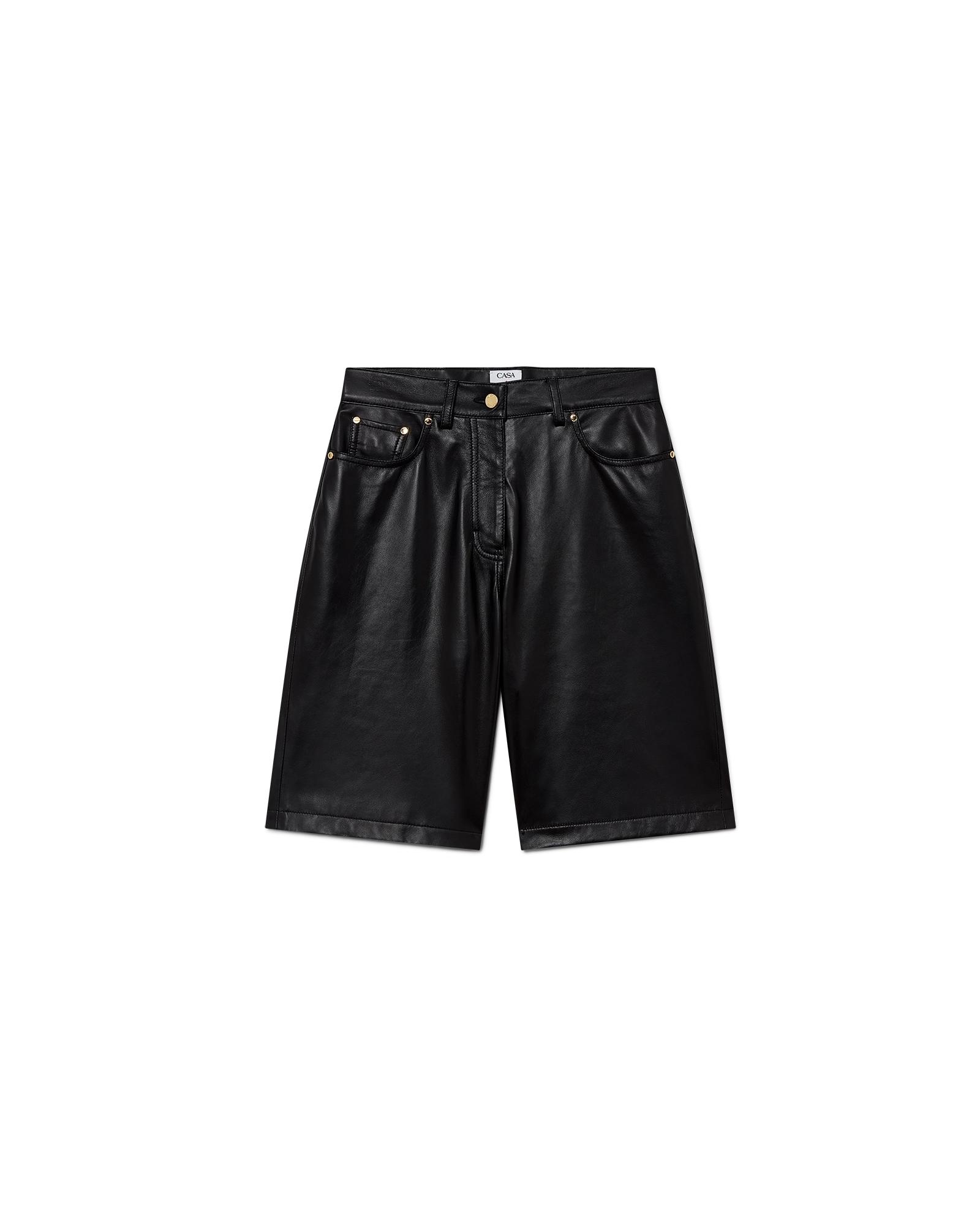 Leather Skater Shorts by CASABLANCA
