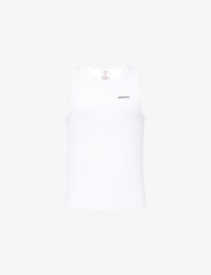 Logo-Embellished Ribbed Cotton Tank Top by CASABLANCA