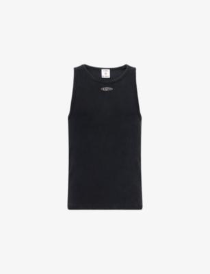 Logo-Embellished Ribbed Cotton Tank Top by CASABLANCA
