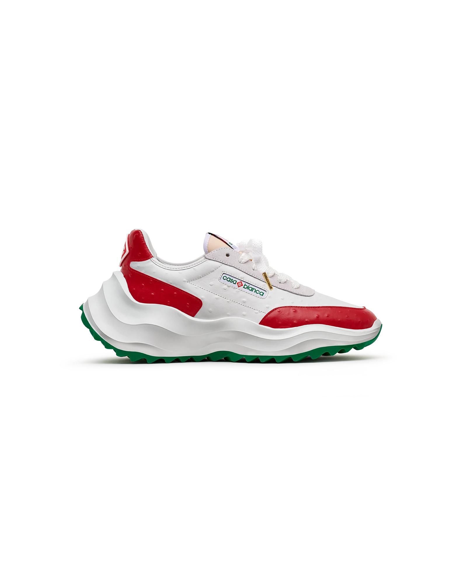 Men's Atlantis Red Ostrich Sneakers by CASABLANCA