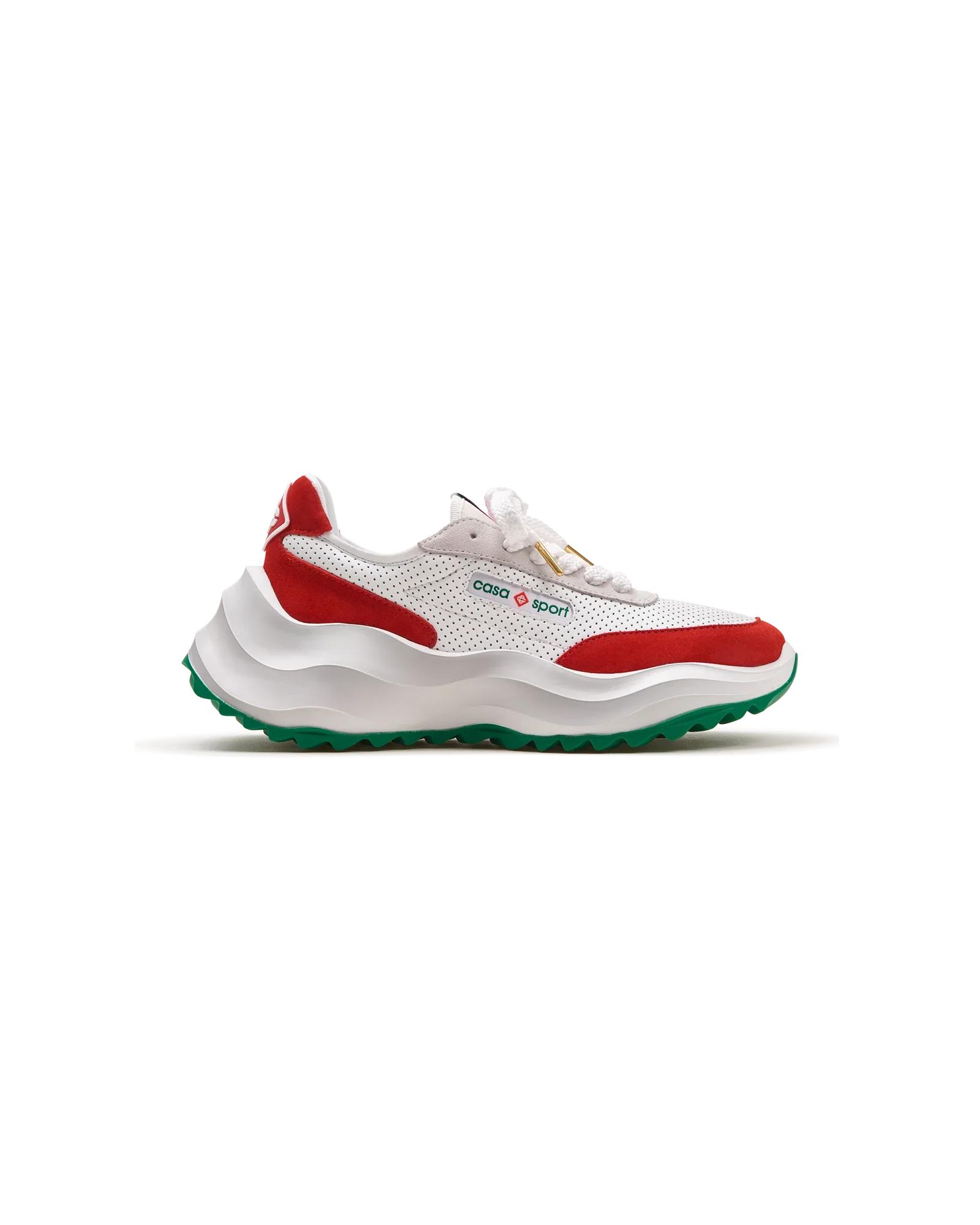 Men's Atlantis White &amp; Red Sneaker by CASABLANCA