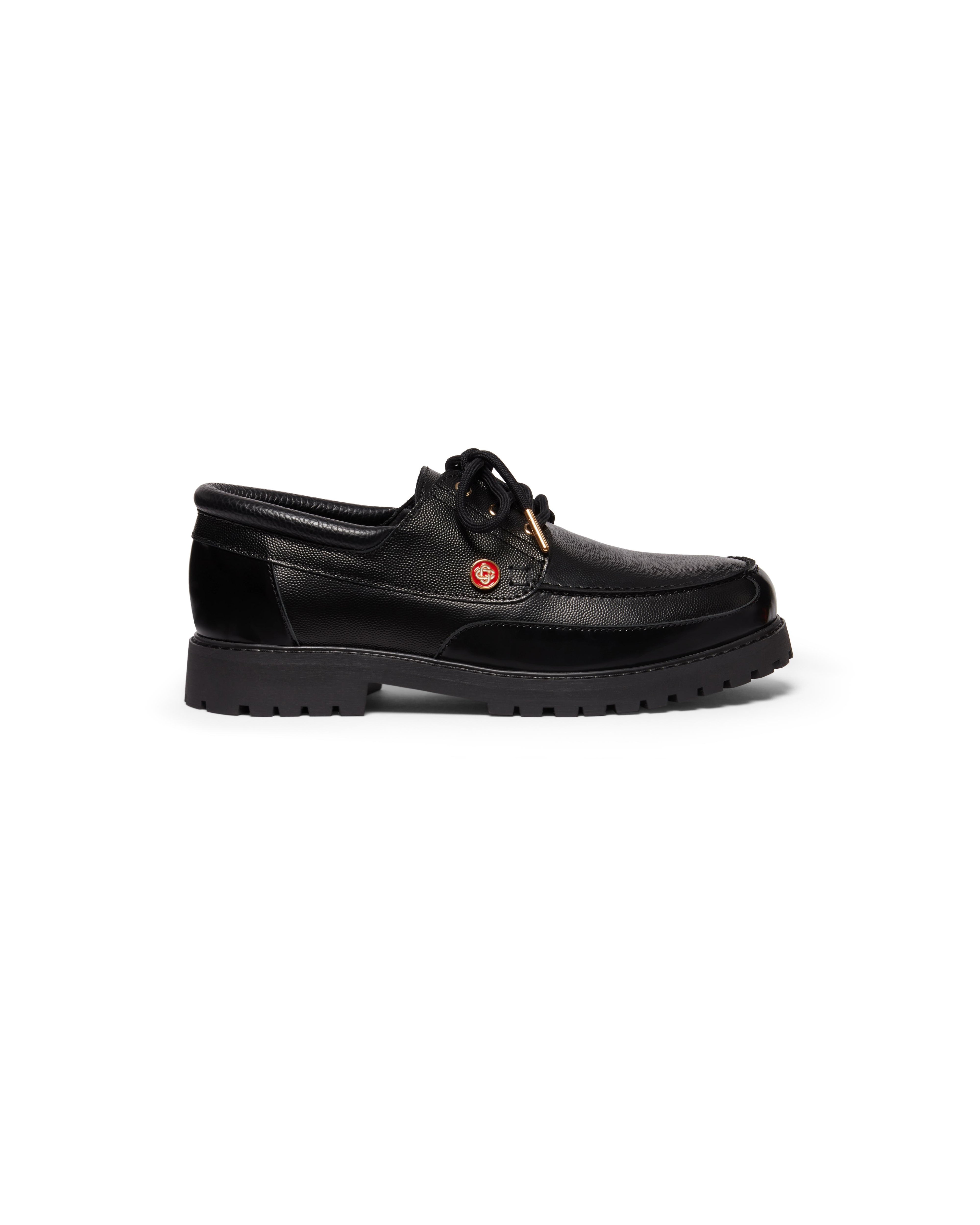 Men's Black Leather Boat Shoes by CASABLANCA