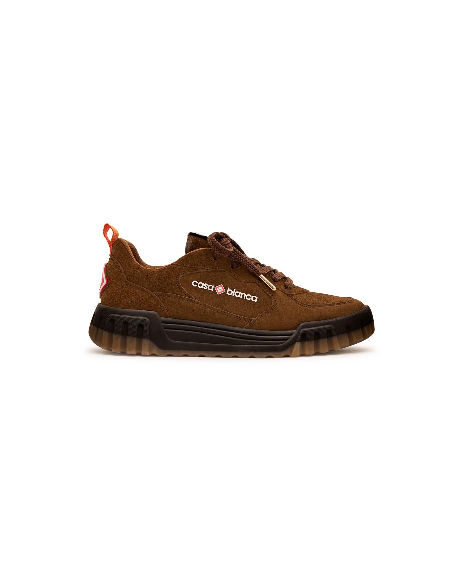Men's Brown Suede Court Sneaker by CASABLANCA