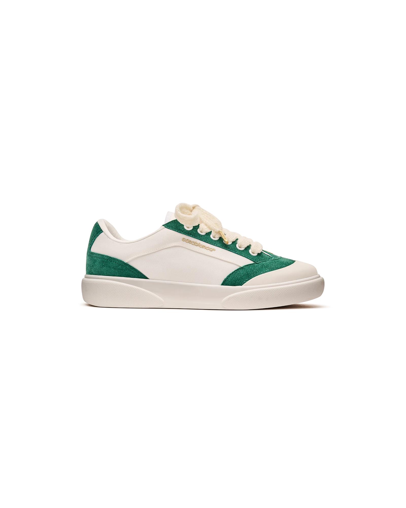 Men's Del Mar White &amp; Green Sneaker by CASABLANCA
