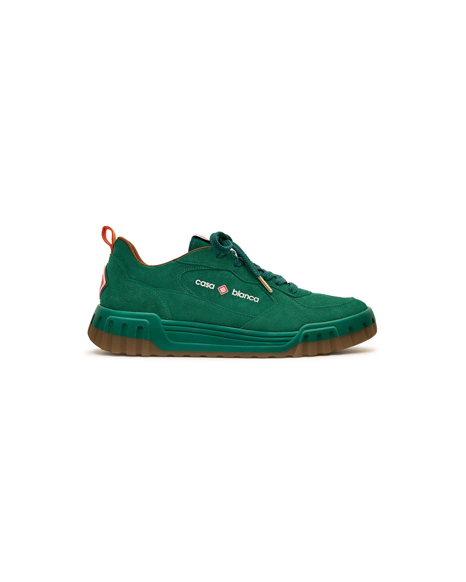 Men's Green Suede Court Sneaker by CASABLANCA
