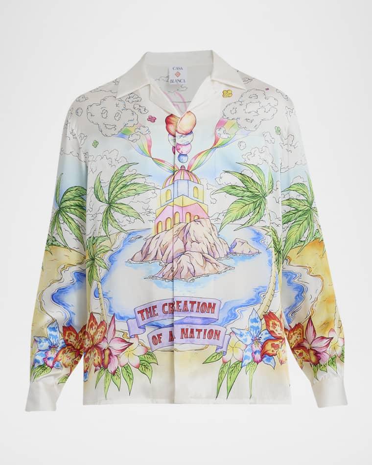 Men's Better Days Silk Button-Down Shirt by CASABLANCA