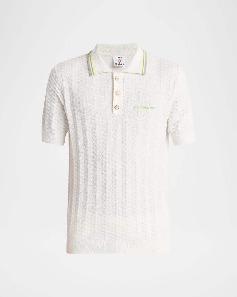 Men's Boucle Cotton-Blend Polo Shirt by CASABLANCA