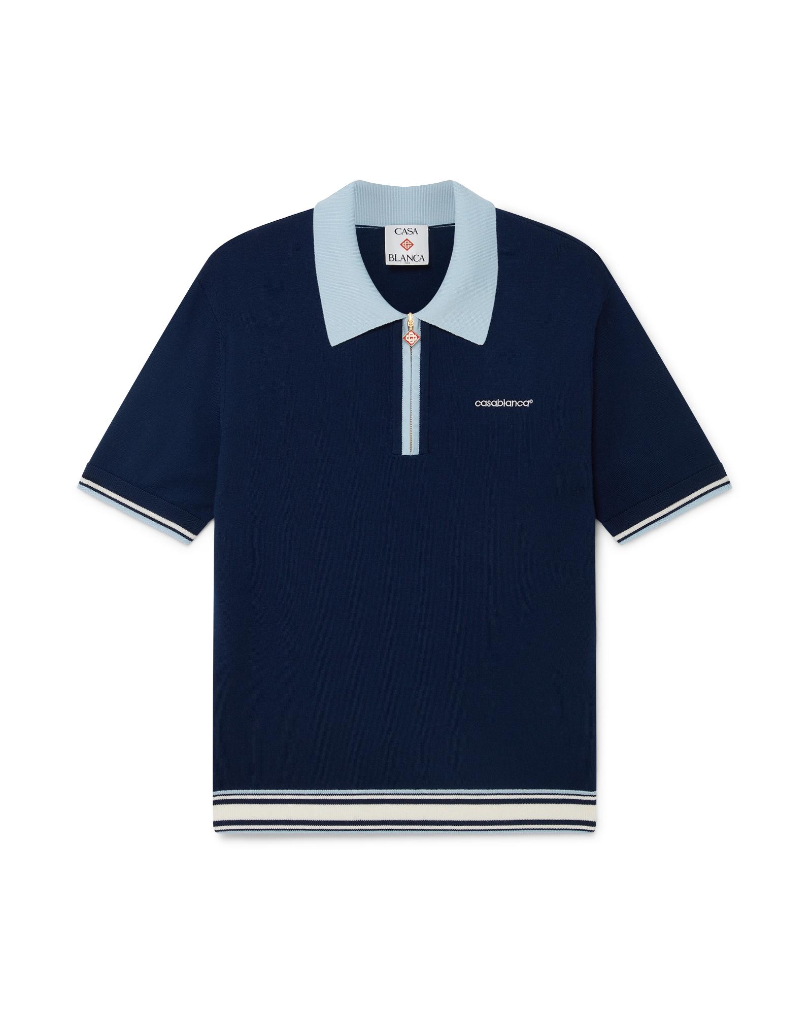 Merino Knit Tennis Polo Shirt by CASABLANCA