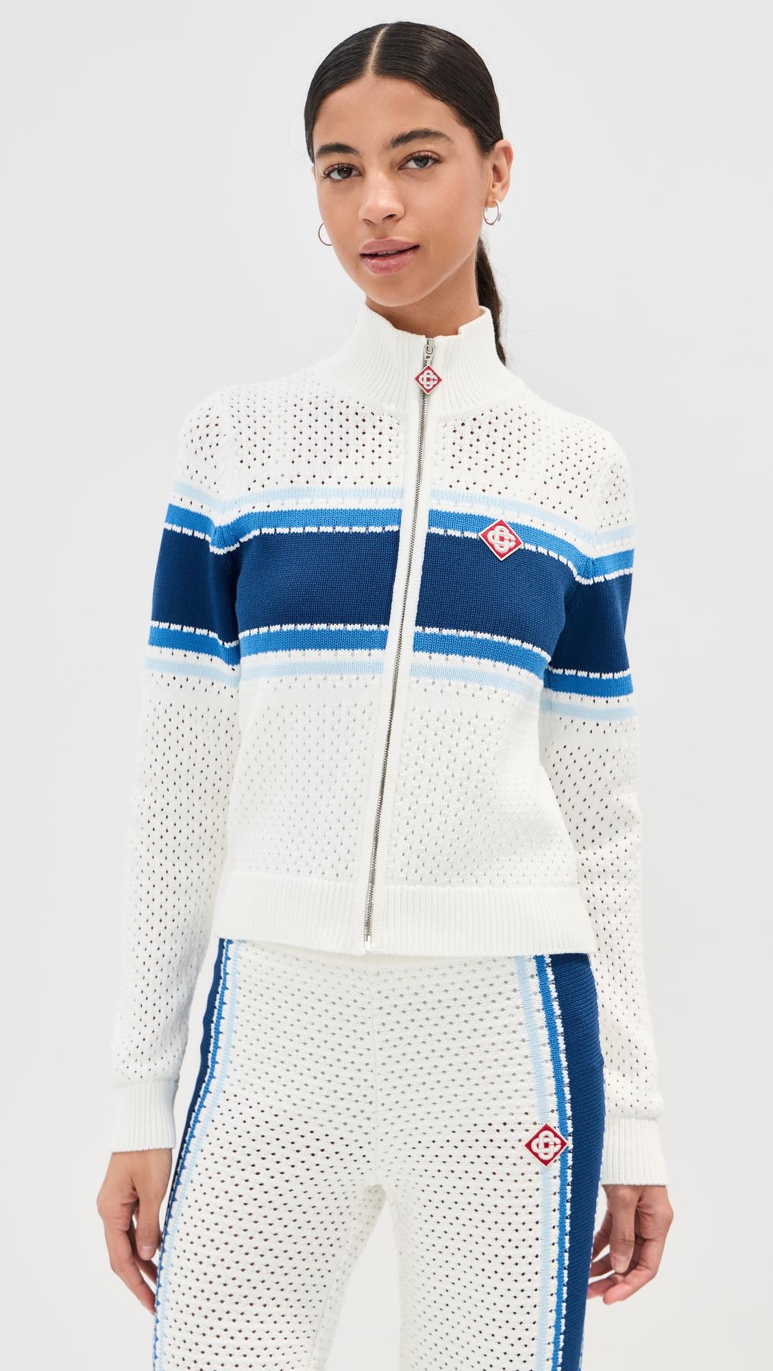Mesh Stripe Bomber Jacket by CASABLANCA