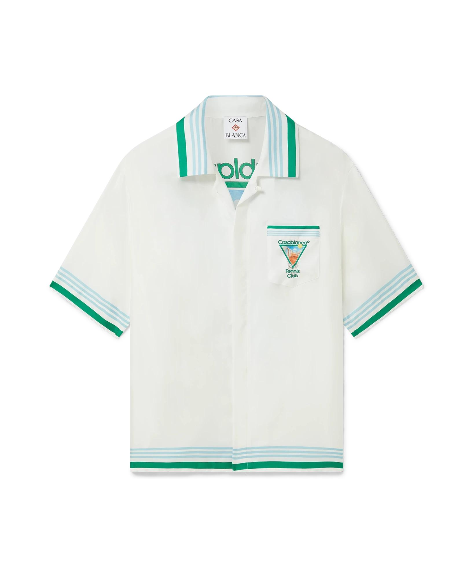 Metaphysical Tennis Icon Short Sleeve Silk Shirt by CASABLANCA