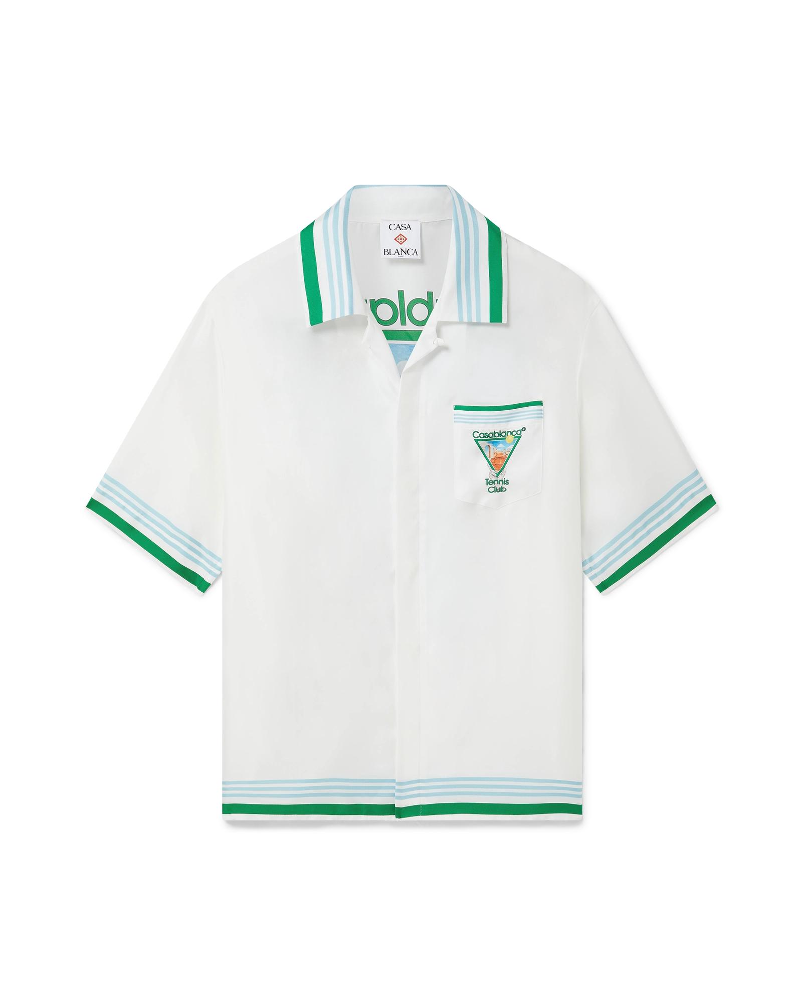 Metaphysical Tennis Icon Short-Sleeve Silk Shirt by CASABLANCA