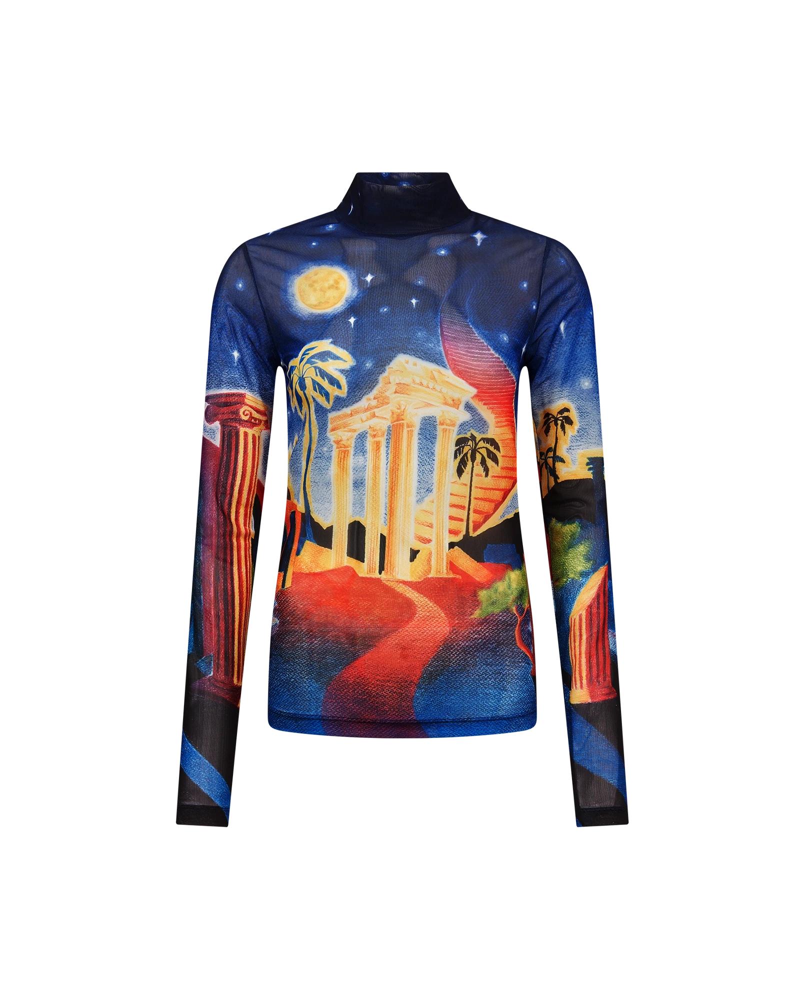 Midnight Acropolis Mesh Top by CASABLANCA