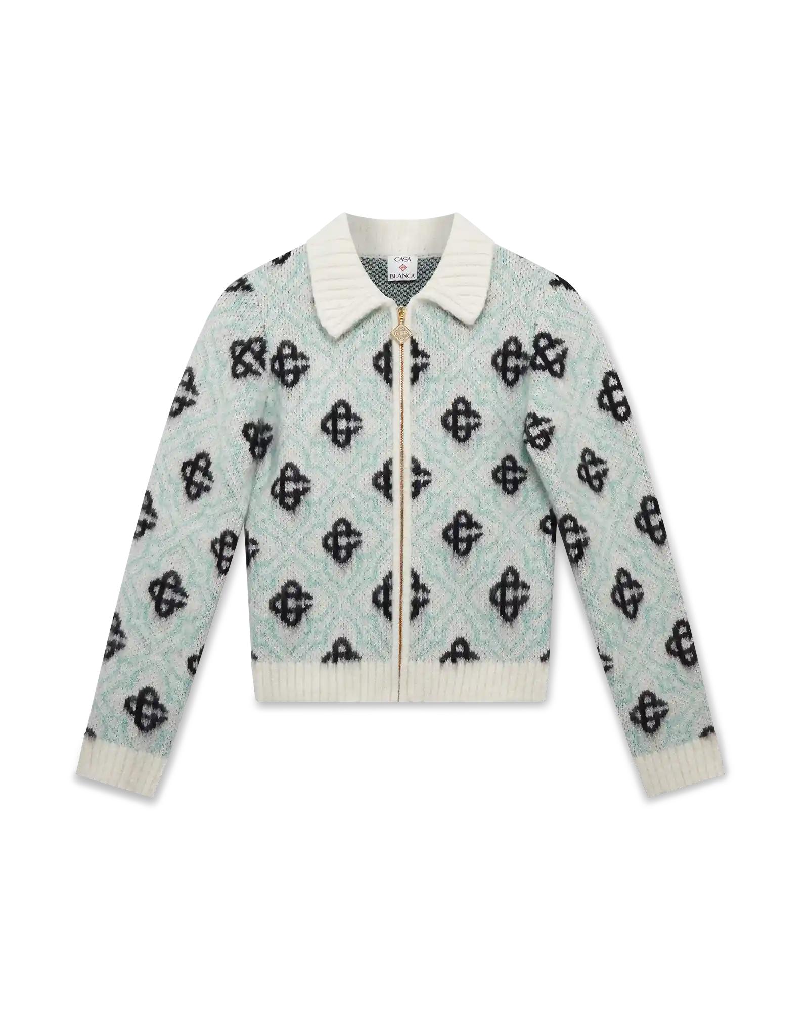 Mohair Monogram Zip Jumper by CASABLANCA